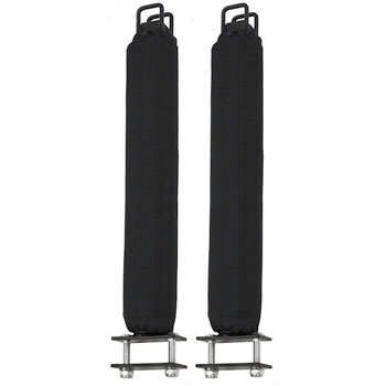 Padded upright bars for transporting canoes and kayaks