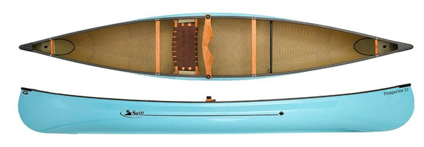 Swift Canoes Prospector 13 Solo Ultra Lightweight Kevlar Fusion With Carbon Kevlar Trim - Lightweight Touring & Tripping Solo Open Canoe