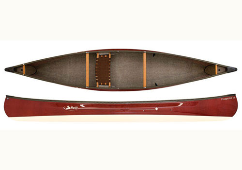 Swift Canoes Prospector 14 Solo Ultra Lightweight Kevlar Fusion With Carbon Kevlar Trim - Lightweight Touring & Tripping Solo Open Canoe