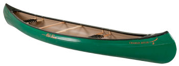 Side angle of the Charles River 158 canoe