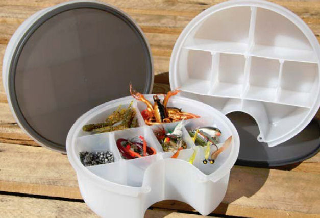 Hobie gear bucket for storing fishing tackle