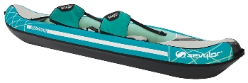 side angle of the sevylor colorado premium inflatable canoe