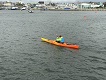 Emma paddling the Riot Edge 15 Kayak in Plymouth