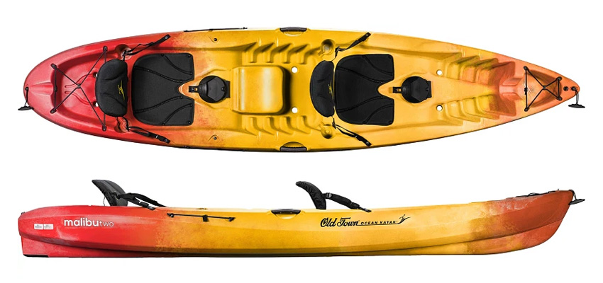 Ocean Kayak 12-Feet Malibu Two Tandem Sit-On-Top Recreational