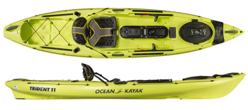 Ocean Kayak Prowler Trident 11 Angling Kayak in lime