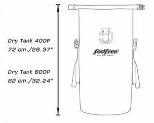 feelfree dry tank 40 & 60L dimensions