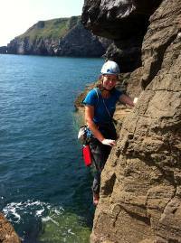 Emma Rock Climbing at Berryhead, Devon