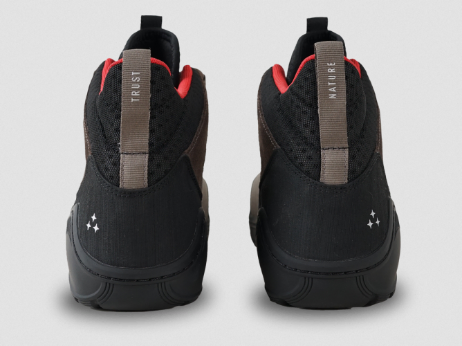 Heel protection and donning pull tab on the Astral Pusha Boot