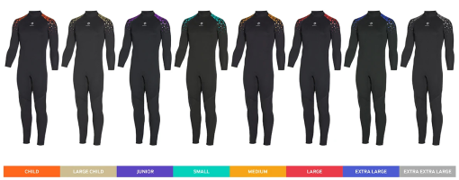 Crewsaver One Piece Centre Wetsuit sizes