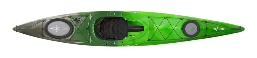 Dagger Stratos 125 compact touring kayak in Green Mist 