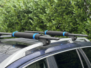 50cm Enigma Kayak Rack Pads Fitted To Thule WingBar Evo Bars