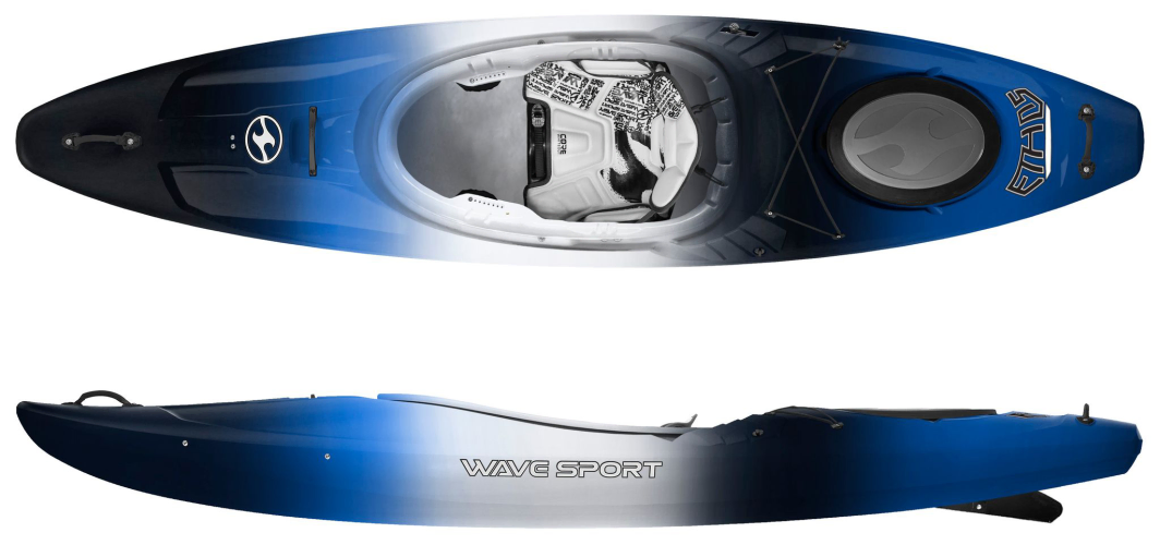 Crossover kayak with skeg in black ice made in the uk by wave sport