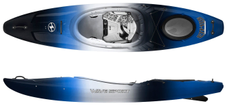 Crossover kayak with skeg in black ice made in the uk by wave sport