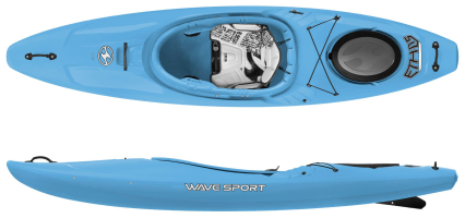Wave Sport Crossover Kayak with hatch and skeg in blue