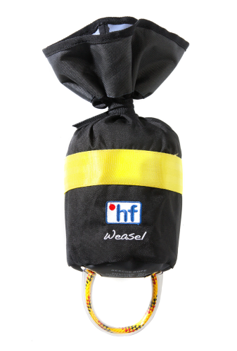 HF Weasel Throw Line in a black throw bag