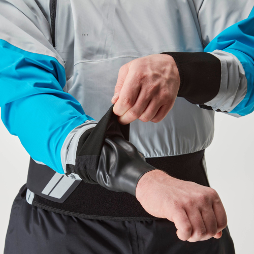 NRS Stratos Paddling Jacket inner latex cuff with velcro adjustable outer cuff