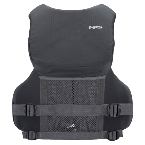 NRS Wrangler Fishing PFD rear view showing raised floatation panel