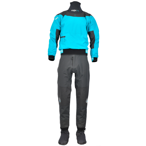 Breathable whitewater drysuit with relief zip
