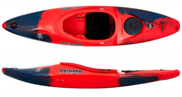 Pyranha Ion Crossover Kayak with stout outfitting in Rosella Red