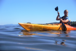 Paddling the Edge 13 touring kayak