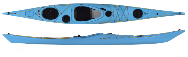 Scorpio II fully featured Corelite Sea Kayak in Tahoe Blue