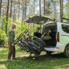 Thule VeloSpace 3-  4 bike tilted for easy cargo space access