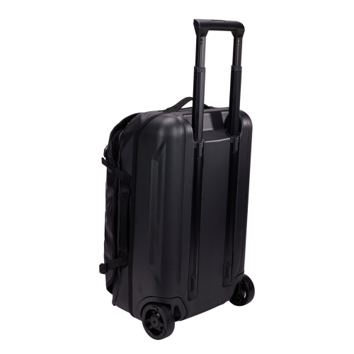 Sturdy protective back panel with v channel telescopic handle
