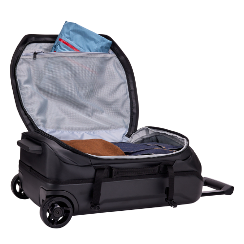 Wide opening for easy packing and zippered mesh pocket 