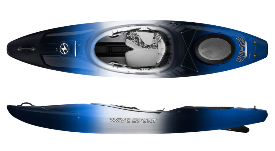 Crossover kayak with skeg in black ice made in the UK by Wave Sport