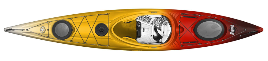 Wavesport Hydra 12.5 compact sea kayak in Ember colour